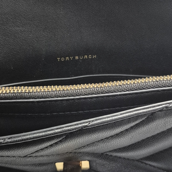 SOLD* Tory Burch Black Quilted Leather Clutch - Picture 8 of 9